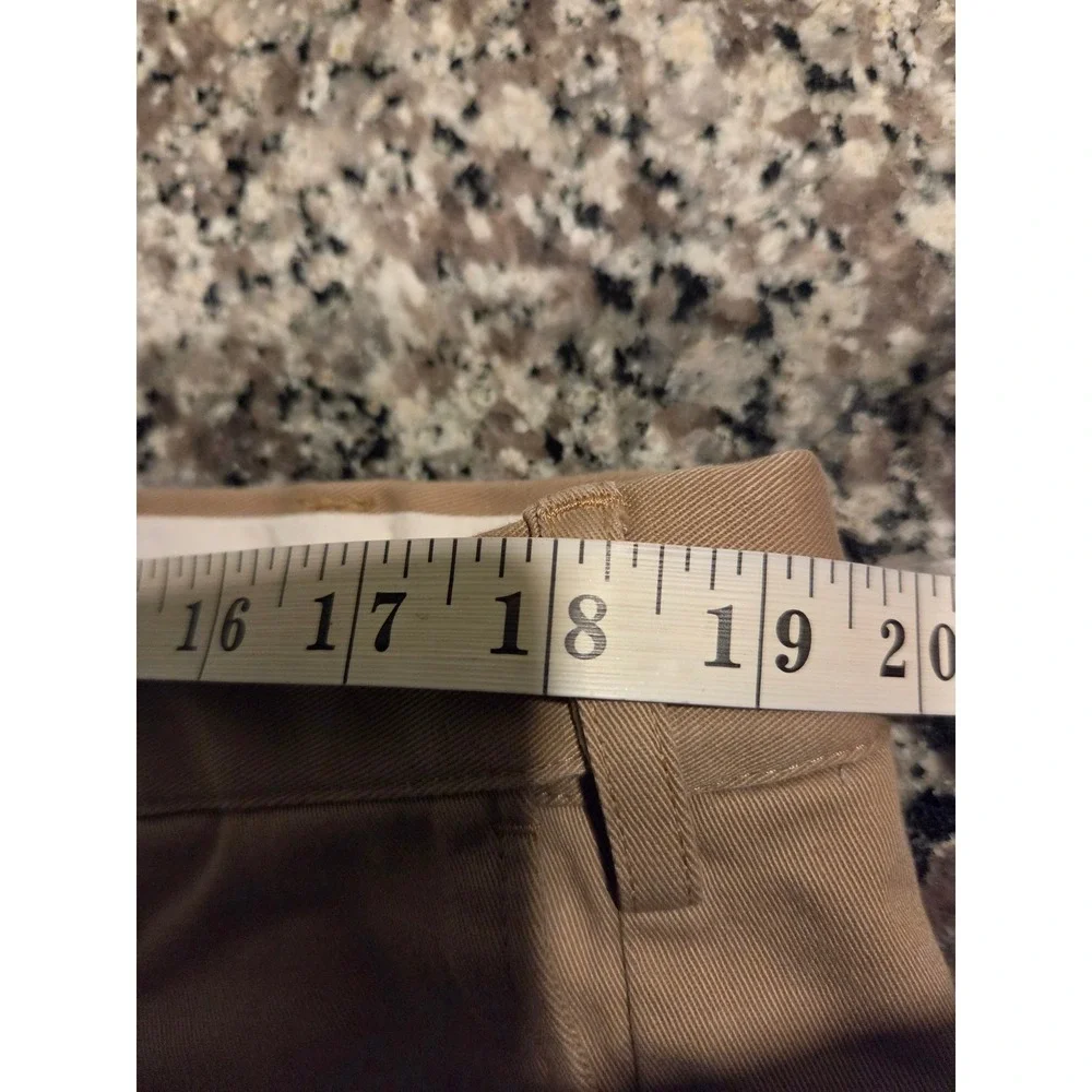 Lands' End Mens Tan Pleated Cuffed Traditional Fit Chino Pants 38x29 1270